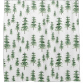 Rideaux De Douche Motif Arbre de pins aquarelle (Devant)