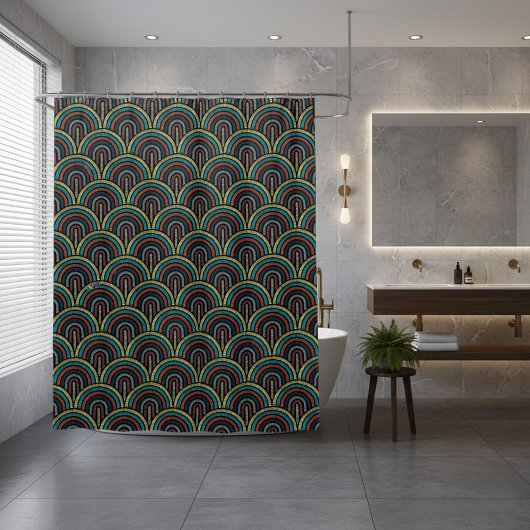 Rideaux De Douche Motif Arc Broderie Rétro