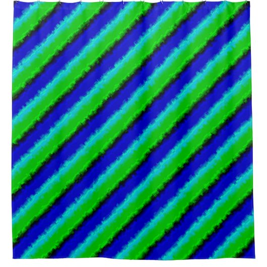 Rideaux De Douche Motif arc-en-ciel bleu vert abstrait 3D (Devant)