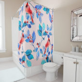 Rideaux De Douche motif arrière - plan abstrait kaléidoscope rouge (En situation)