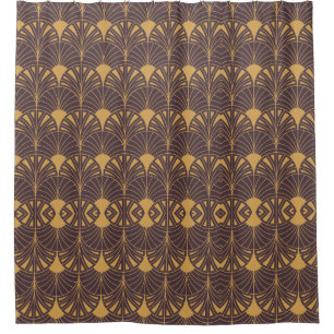 Rideaux De Douche Motif Art Déco avec motifs en forme d'éventail