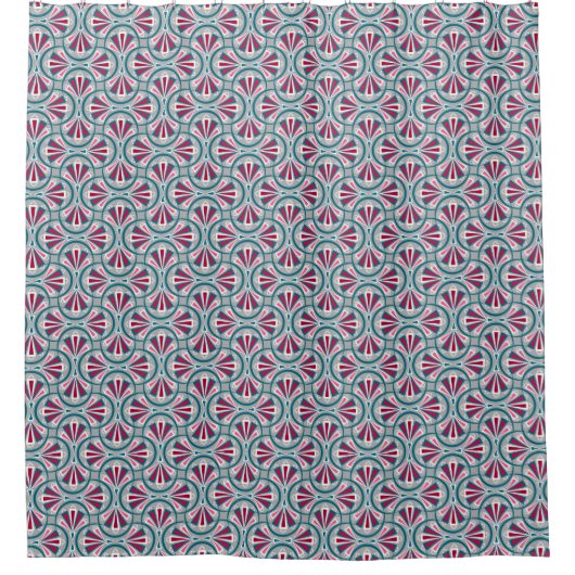 Rideaux De Douche Motif art déco coloré. (Devant)