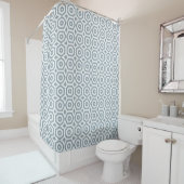 Rideaux De Douche motif art déco gris blanc (En situation)
