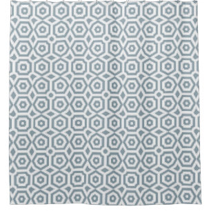 Rideaux De Douche motif art déco gris blanc