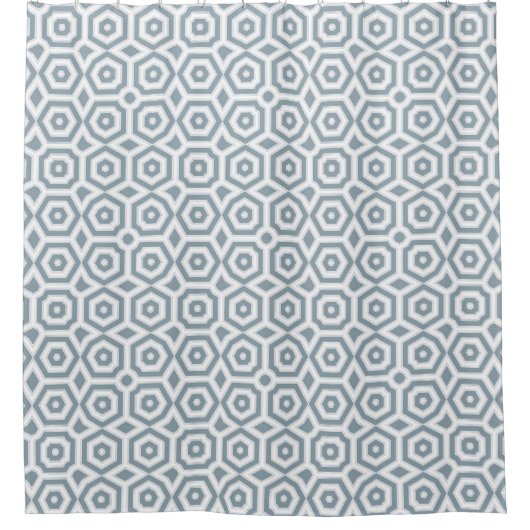 Rideaux De Douche motif art déco gris blanc (Devant)