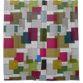 Rideaux De Douche Motif Art déco rétro violet gris bleu (Devant)