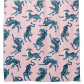 Rideaux De Douche Motif asiatique de tigre bleu (Devant)