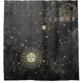 Rideaux De Douche Motif Astrologique Black Gold (Devant)