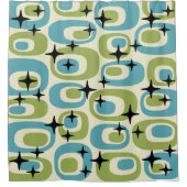 Rideaux De Douche Motif atomique moderne du milieu du siècle (Devant)