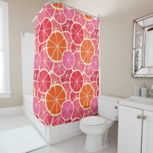 Rideaux De Douche Motif aux agrumes d'orange et de pamplemousse
