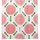 Rideaux De Douche motif aux fleurs roses (Devant)