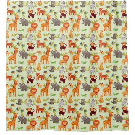 Rideaux De Douche Motif avec des animaux de bande dessinée (Devant)