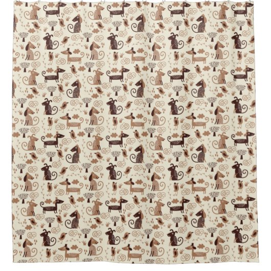 Rideaux De Douche motif avec les chiens mignons (Devant)