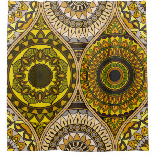 Rideaux De Douche Motif avec mandalas. Éléments décoratifs vintages