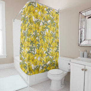 Rideaux De Douche Motif avec nénuphar jaune
