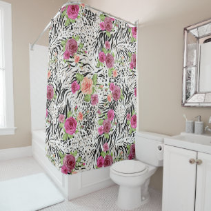 Rideaux De Douche Motif avec Posters de animaux