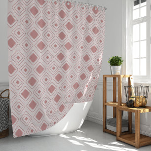 Rideaux De Douche Motif aztèque géométrique tribal Rose Boho Dusty
