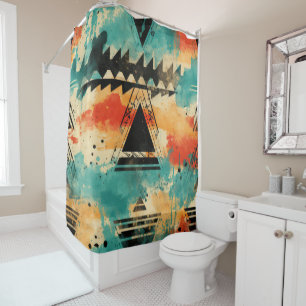 Rideaux De Douche motif aztèque moderne unique élégant
