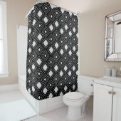 Rideaux De Douche Motif Aztèque tribal noir Boho (En situation)
