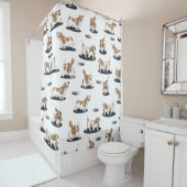 Rideaux De Douche Motif Basset Hound (En situation)