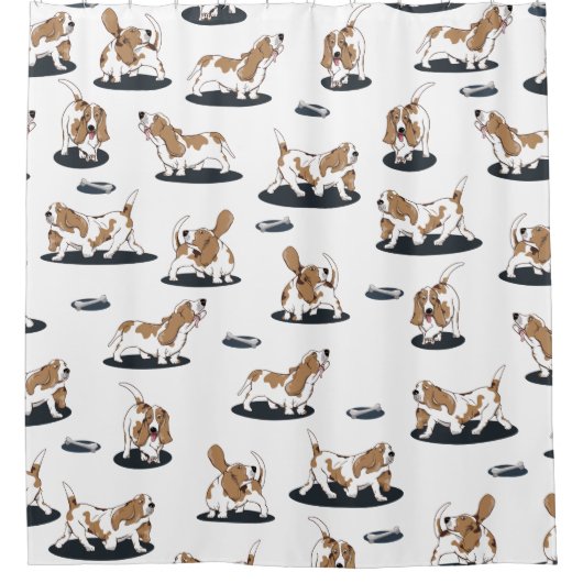 Rideaux De Douche Motif Basset Hound (Devant)