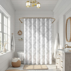 Rideaux De Douche Motif blanc et gris clair