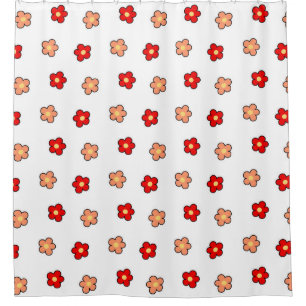 Rideaux De Douche Motif blanc Preppy rose Flower Arrière - plan