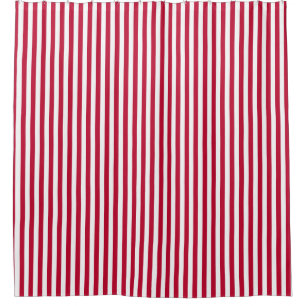 Rideaux De Douche Motif blanc rouge classique de rayure