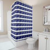 Rideaux De Douche Motif bleu (En situation)