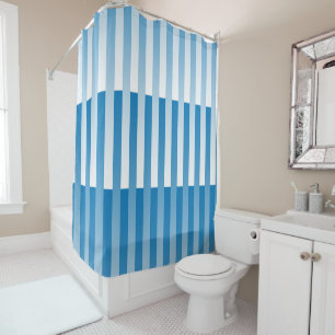 Rideaux De Douche Motif Bleu Blanc rayé