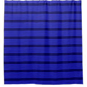 Rideaux De Douche Motif bleu cinq bandes