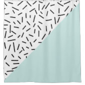 Rideaux De Douche Motif bleu clair et géométrique (Devant)