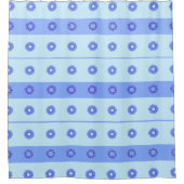 Rideaux De Douche Motif bleu clair Fleurs bleu foncé (Devant)