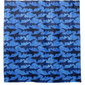 Rideaux De Douche Motif bleu de requin d'océan (Devant)
