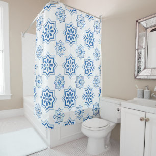 Rideaux De Douche Motif BLEU de tuile d'Azulejo de Portugais vintage
