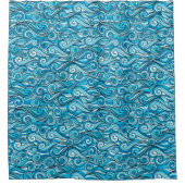 Rideaux De Douche motif bleu des vagues océaniques Abstraites (Devant)