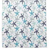 Rideaux De Douche Motif bleu d'étoiles de mer (Devant)