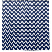 Rideaux De Douche Motif bleu et blanc Chevron Navy (Devant)