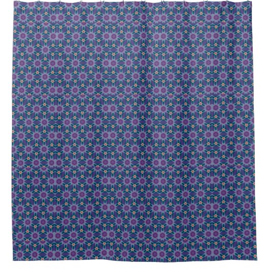Rideaux De Douche Motif bleu et violet (Devant)