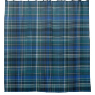 Rideaux De Douche Motif bleu-foncé de plaid