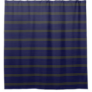 Rideaux De Douche Motif bleu marine et charbon cinq bandes