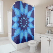 Rideaux De Douche Motif bleu marocain (En situation)