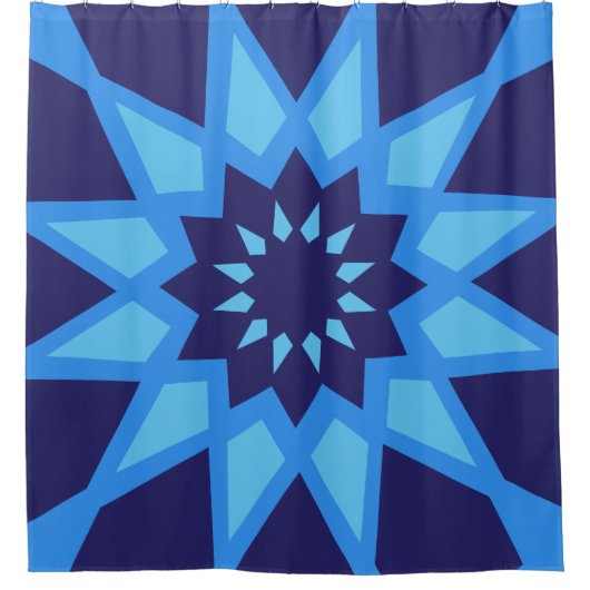 Rideaux De Douche Motif bleu marocain (Devant)