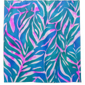 Rideaux De Douche Motif bleu-vert tropical (Devant)