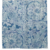 Rideaux De Douche Motif Blue Boho Lace Paisley (Devant)