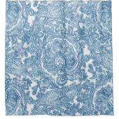 Rideaux De Douche Motif Blue Boho Paisley (Devant)