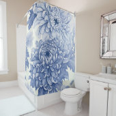 Rideaux De Douche Motif Blue Dahlia toile (En situation)