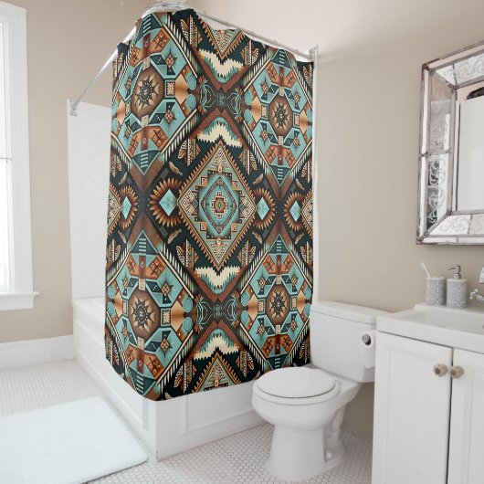 Rideaux De Douche Motif Boho occidental (En situation)