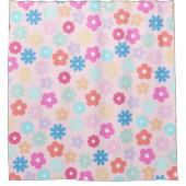 Rideaux De Douche Motif Boho Rose Daisy Flowers (Devant)
