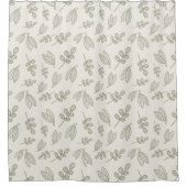 Rideaux De Douche Motif Boho Sage Green Leaf (Devant)
